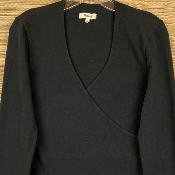 Madewell Wrap Thong Bodysuit in True Black Size L - Picture 9 of 12